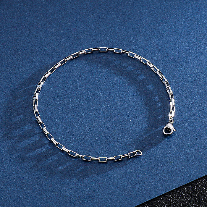 Simple Style Streetwear Geometric Titanium Steel Polishing Bracelets