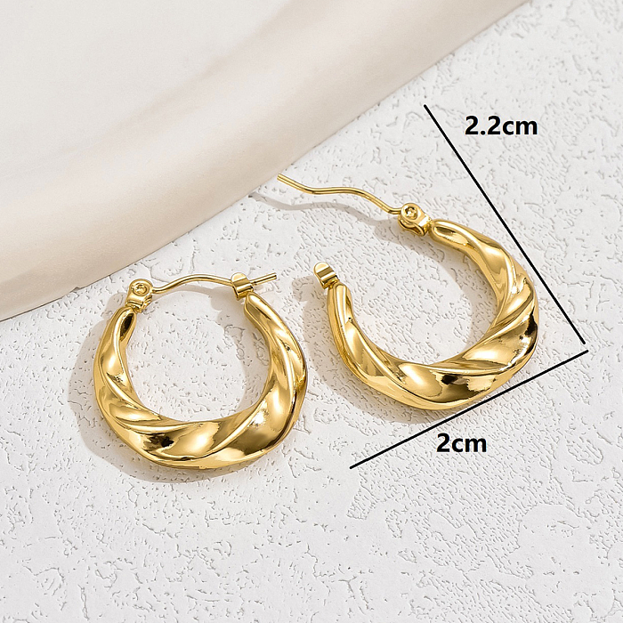1 Pair Casual Commute Solid Color Plating Stainless Steel  18K Gold Plated White Gold Plated Earrings