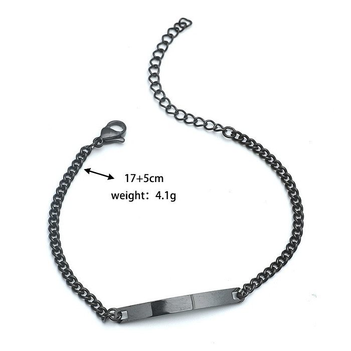Simple Glossy Titanium Steel Long Curved Brand Lettering Bracelets Wholesale jewelry