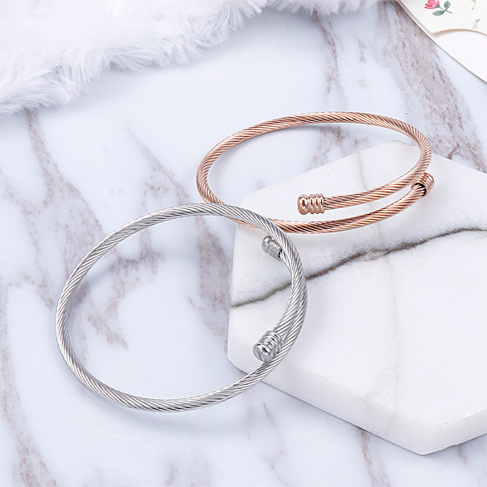 Simple Stainless Steel Opening Retractable Bracelet Wholesale jewelry