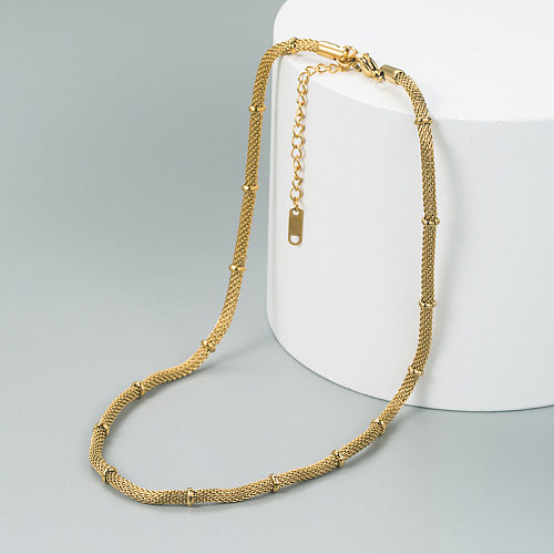Modische, einfarbige, geometrische Edelstahl-Halskette im Großhandel