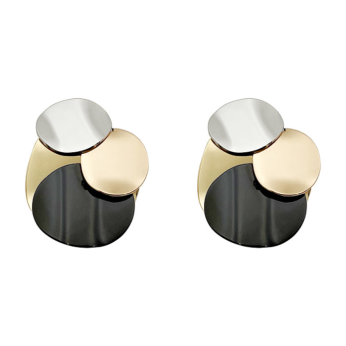 1 Pair Vacation Sweet Round Stainless Steel  Polishing Plating Gold Plated Ear Studs