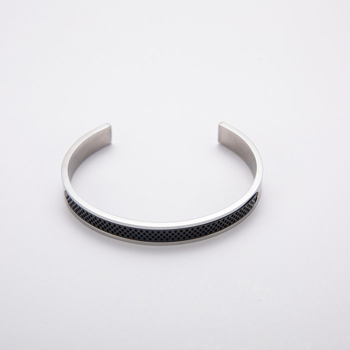 Simple Style Classic Style C Shape Stainless Steel Cuff Bracelets