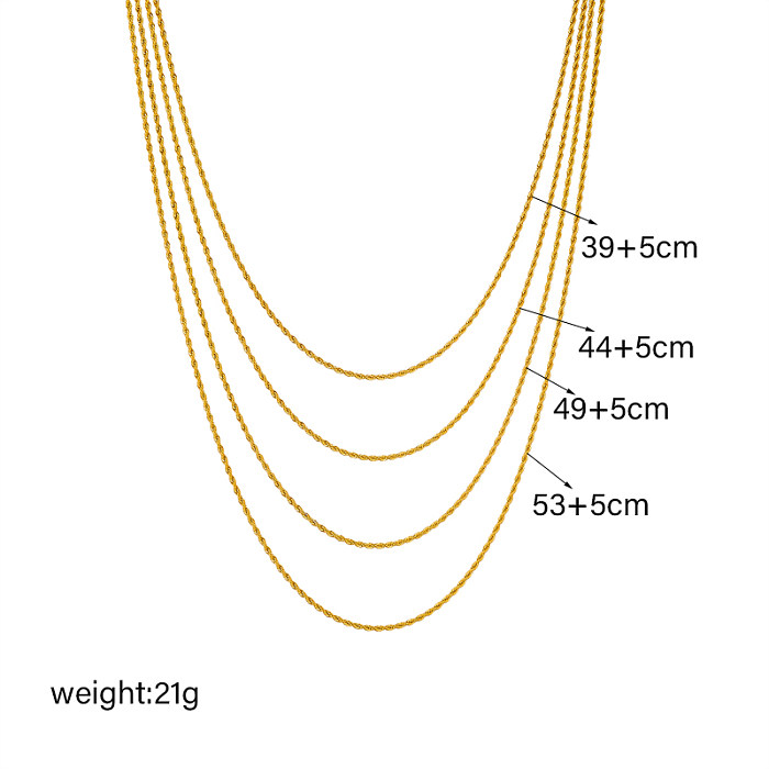 Vintage Style Solid Color Stainless Steel Layered Layered Necklaces