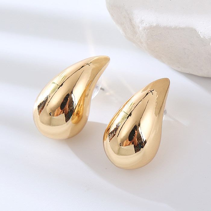 1 Pair Vacation Solid Color Plating Stainless Steel  Gold Plated Silver Plated Ear Studs