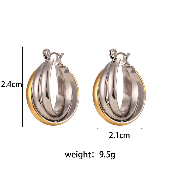 Modischer einfacher Schmuck für Damen, Spiral-Twist-Ohrringe aus Edelstahl