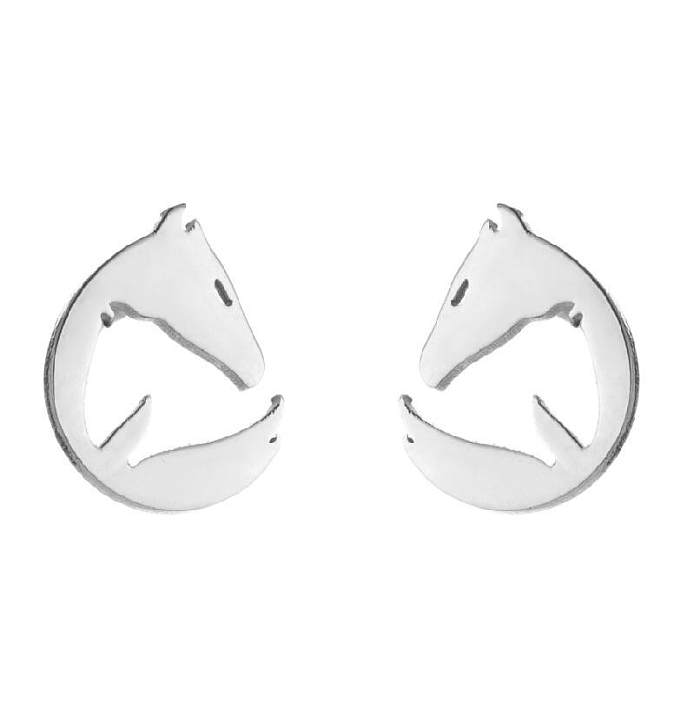 Style Simple pingouin chat poulpe placage en acier inoxydable creux clous d'oreille 1 paire