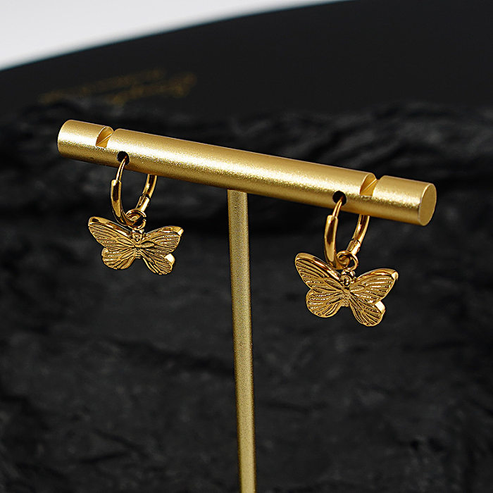 Fashion Butterfly Stainless Steel Pendant Earrings Wholesale