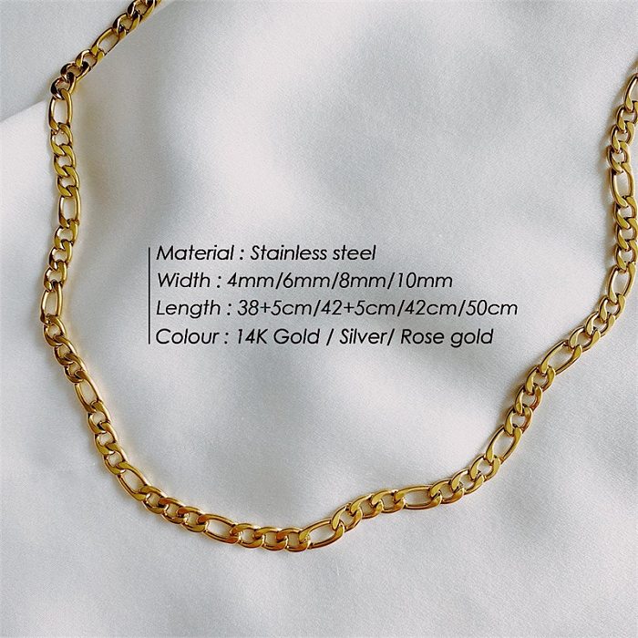 Mode geometrische Kette Edelstahl vergoldet Halskette Großhandel