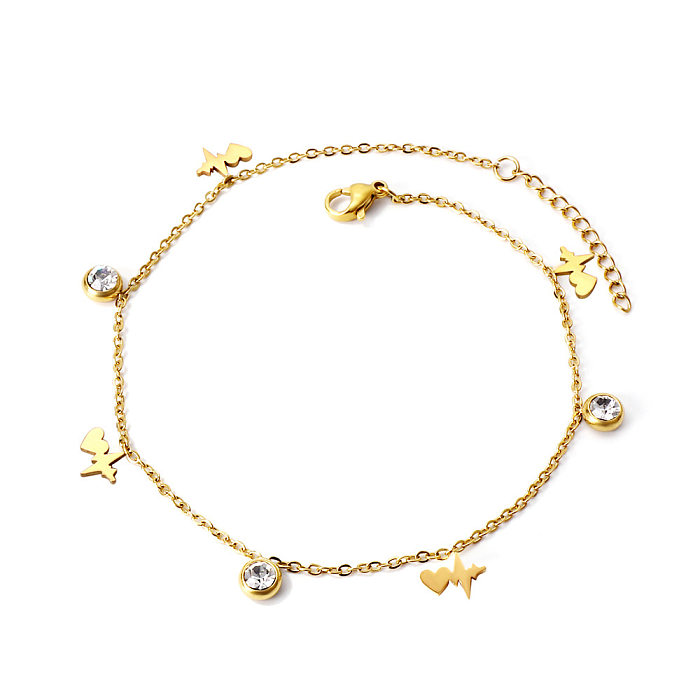 Simple Style Geometric Stainless Steel Plating Inlay Rhinestones Bracelets