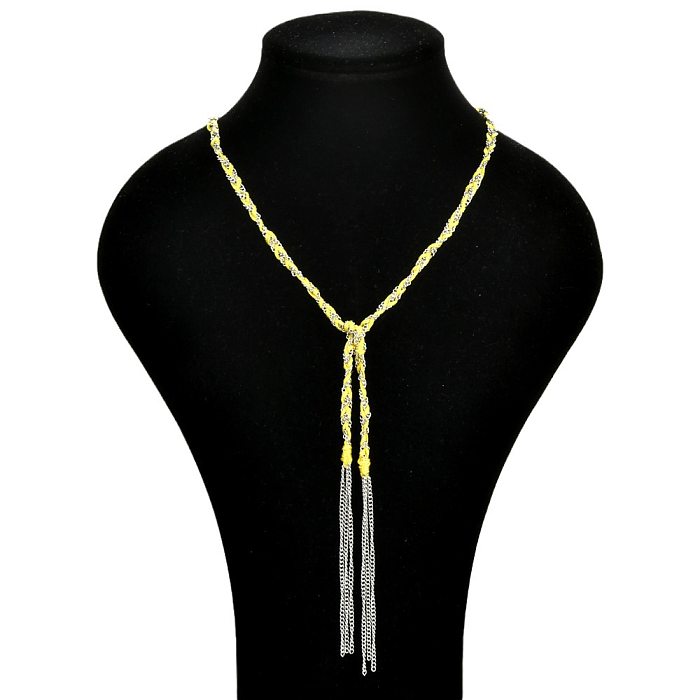 Ethnic Style Twist Stainless Steel  Rope Necklace In Bulk