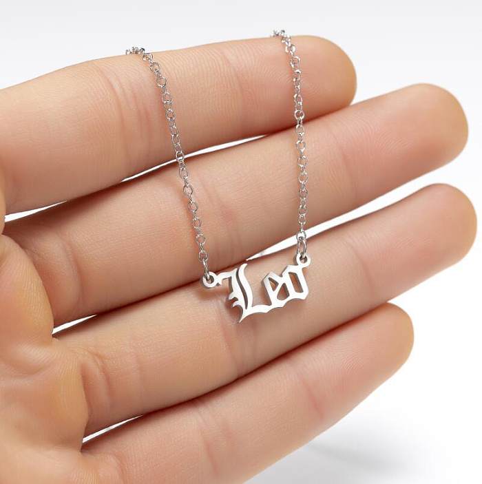 1 Stück modische Buchstaben-Sternbild-Halskette mit Edelstahlbeschichtung