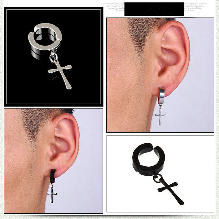 Simple Style Geometric Stainless Steel Earrings Ear Studs Plating Stainless Steel  Earrings