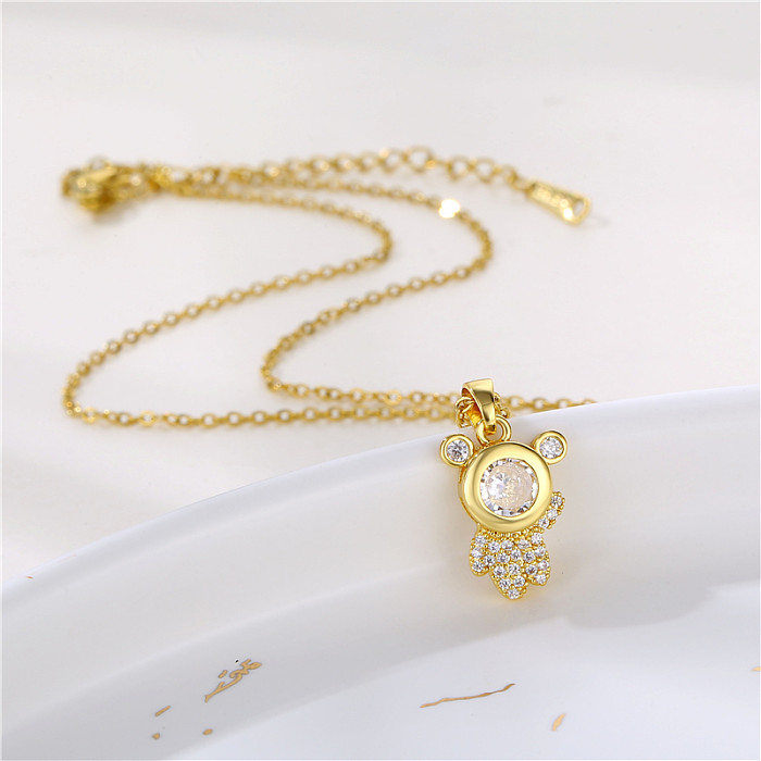 Wholesale Korean Style Sector Star Flower Stainless Steel  Stainless Steel 18K Gold Plated Gold Plated Zircon Pendant Necklace