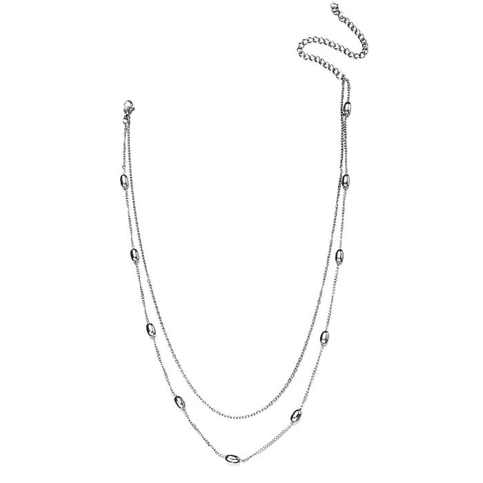 Wholesale Lady Solid Color Stainless Steel  Layered Necklaces