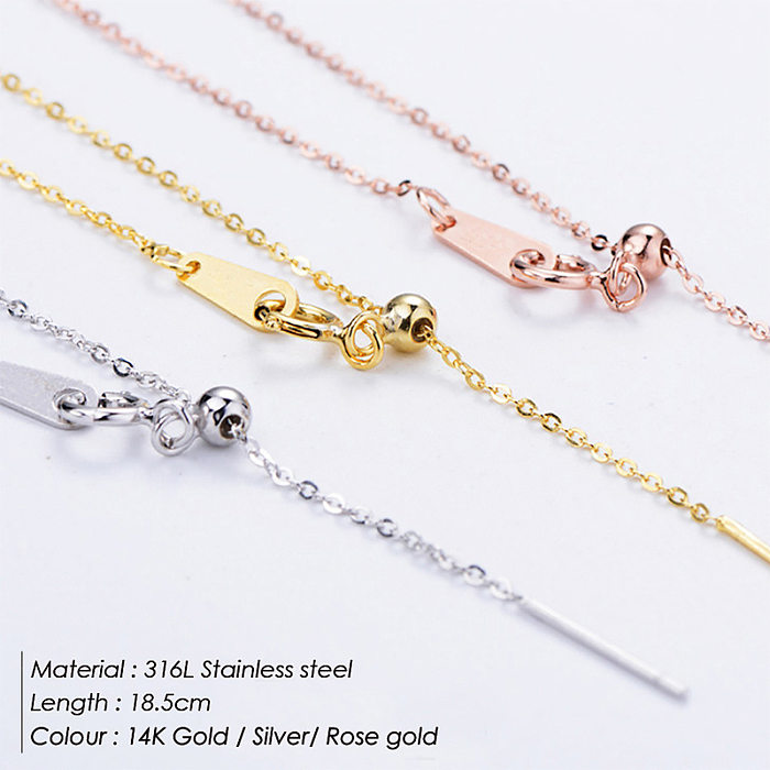 New Simple 316L Titanium Steel Gold Plated Chain Bracelet For Women jewelry