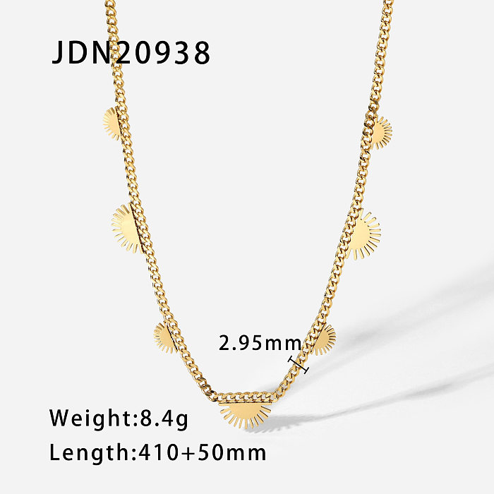 Nuevo Collar con colgante cuadrado geométrico de acero inoxidable chapado en oro de 14K de estilo Retro
