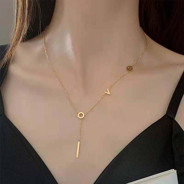1 Piece Simple Style Geometric Stainless Steel Plating Necklace