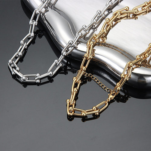 Schlichte Streetwear-Halskette in U-Form mit Edelstahlbeschichtung