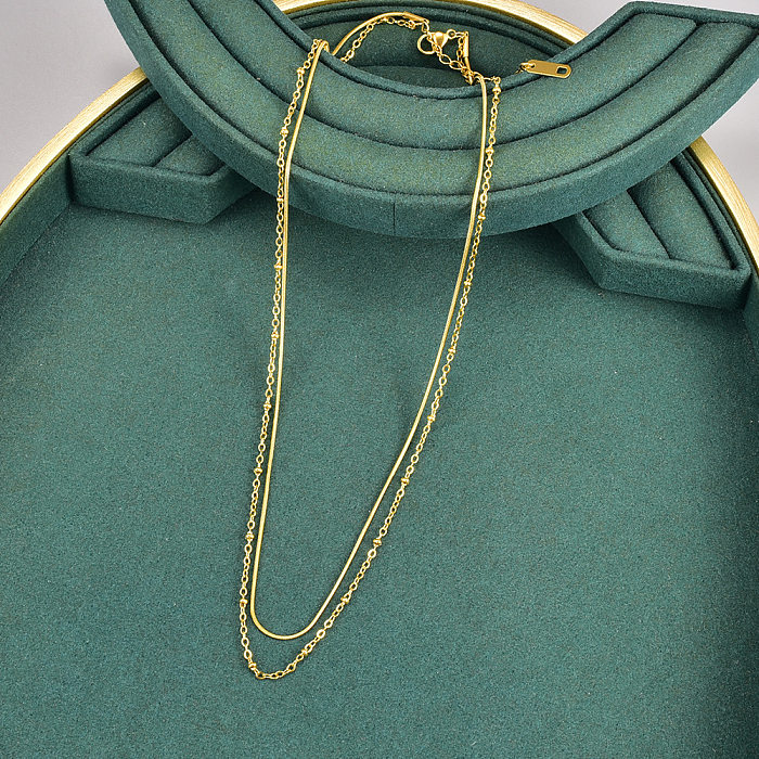 Simple Style Geometric Stainless Steel Plating 18K Gold Plated Layered Necklaces