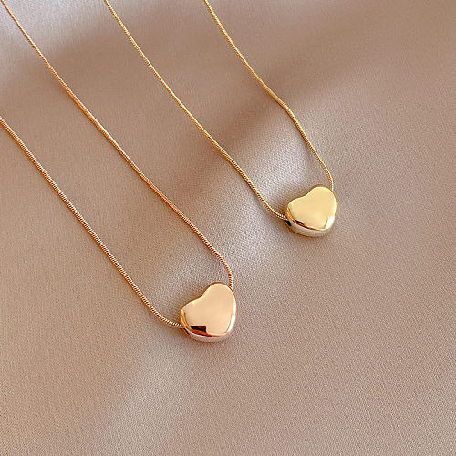 Retro Heart Shape Stainless Steel Necklace Plating Stainless Steel  Necklaces 1 Piece