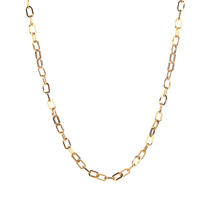 Simple Style Solid Color Stainless Steel  Plating Chain Necklace