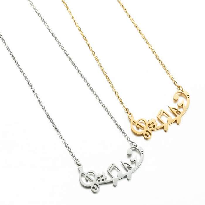 1 Piece Fashion Notes Stainless Steel Plating Necklace