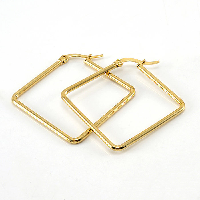 Simple Style Square Stainless Steel  Earrings Plating Stainless Steel  Earrings