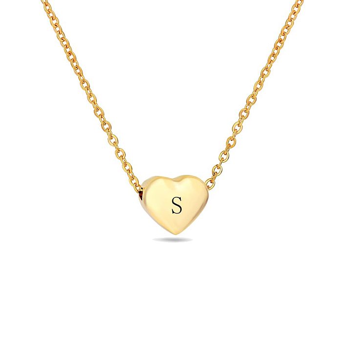 Simple Style Heart Shape Stainless Steel Pendant Necklace