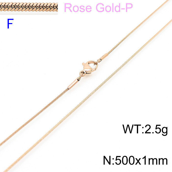 Fashion Simple Stainless Steel Snake Chain Gold Plated Necklace