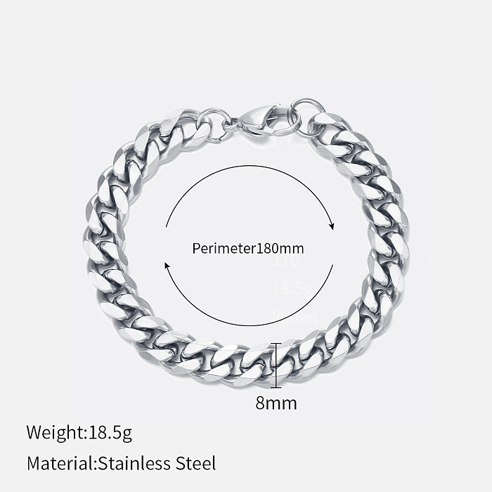 Simple Style Geometric Stainless Steel Plating Bracelets 1 Piece
