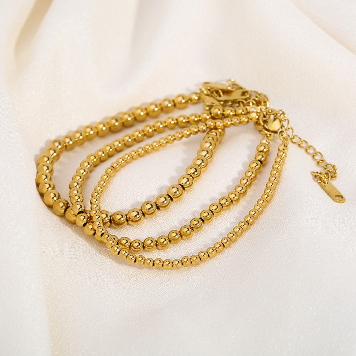 Pulseiras redondas banhadas a ouro com revestimento de aço inoxidável estilo clássico