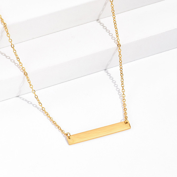 Simple Style Rectangle Stainless Steel  Necklace Plating Stainless Steel  Necklaces