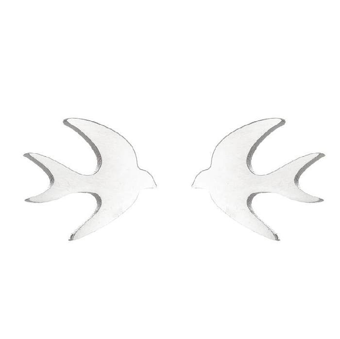 Clous d'oreilles géométriques en acier inoxydable, style simple, 1 paire