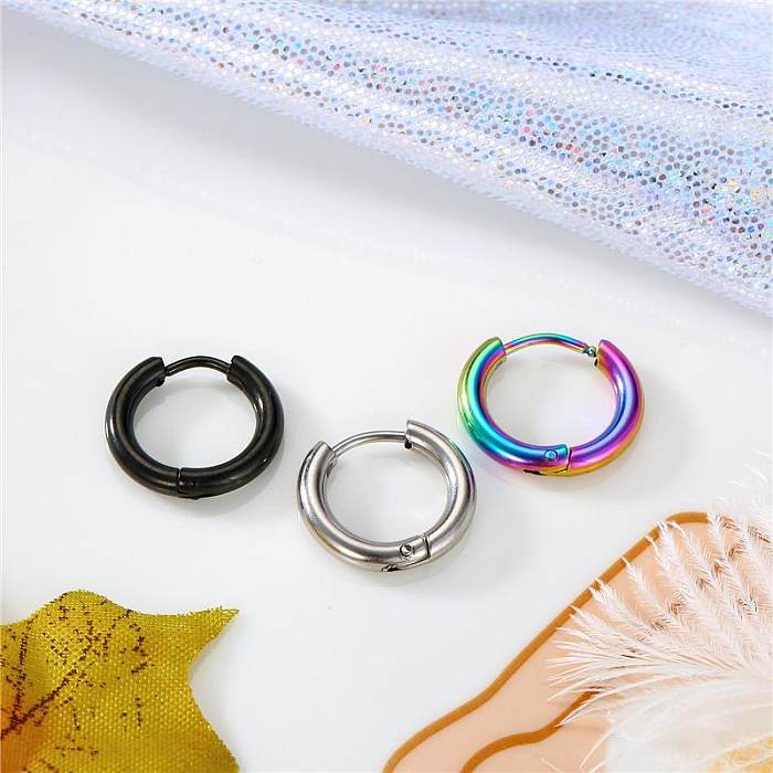 Color Retention Colorful Stainless Steel  Ear Buckle Wild Earrings Wholesale