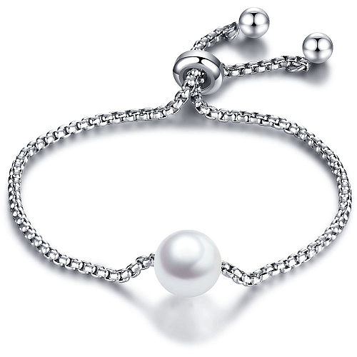 New Style Titanium Steel Pearl Adjustable Bracelet