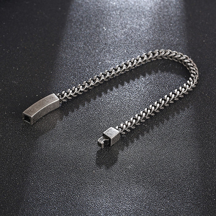 Bracelets en acier titane de couleur unie, style rétro simple, vente en gros