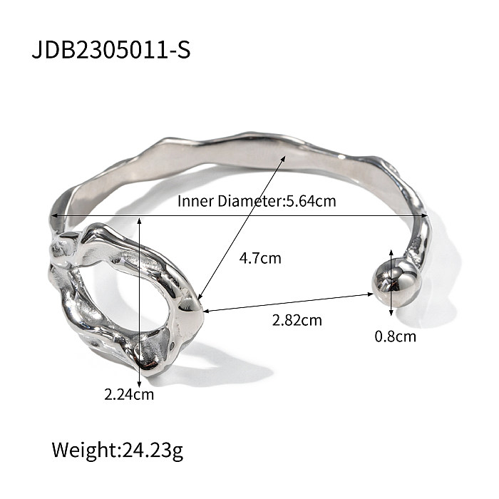 IG Style Irregular Stainless Steel Plating Titanium Steel 18K Gold Plated Cuff Bracelets