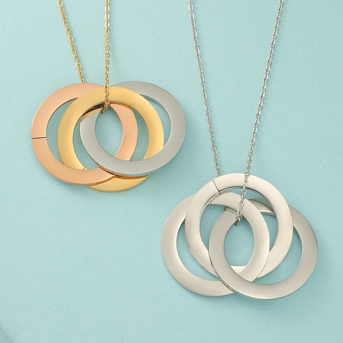 Basic Classic Style Geometric Stainless Steel  Pendant Necklace In Bulk