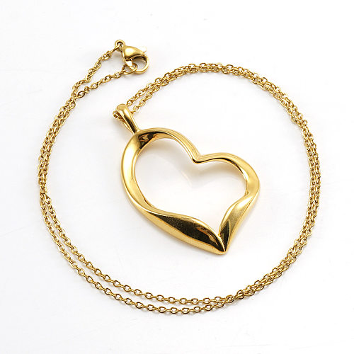 Simple Style Heart Shape Stainless Steel  Stainless Steel Plating Pendant Necklace 1 Piece