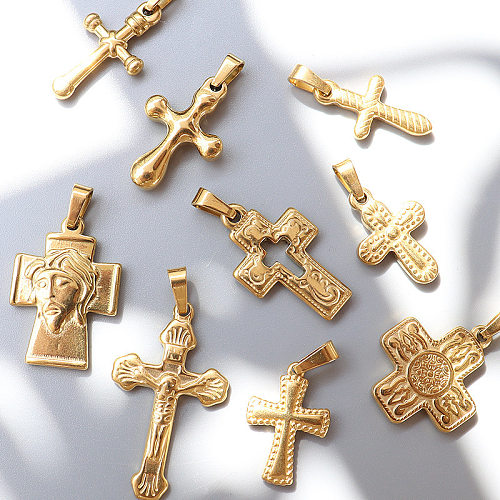 Fashion Cross Stainless Steel Pendant Necklace Plating Stainless Steel  Necklaces