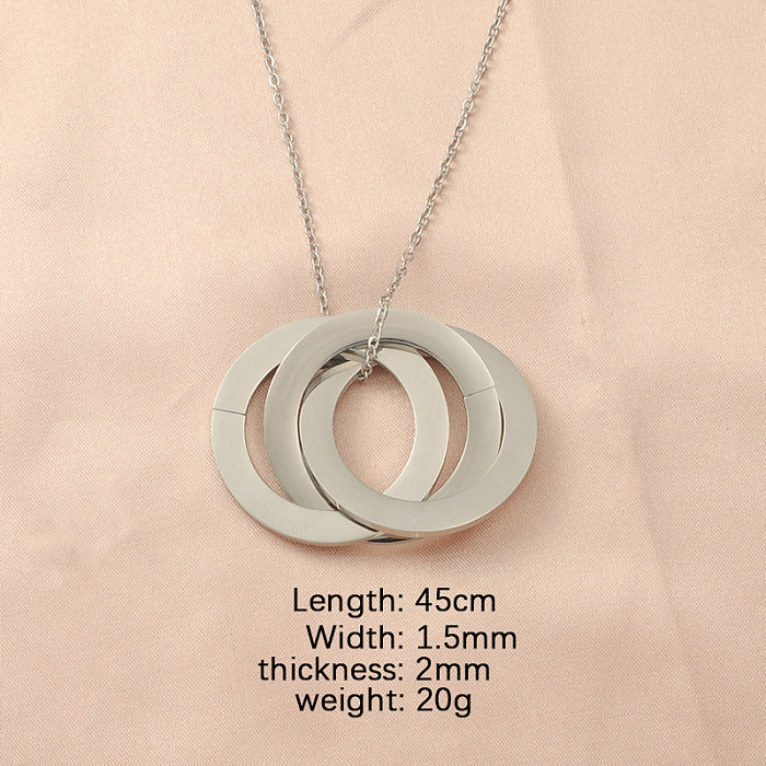 Basic Classic Style Geometric Stainless Steel  Pendant Necklace In Bulk
