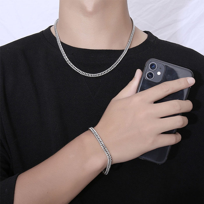 Koreanische runde hängende Titanstahl-Armband-Halskette im Großhandel