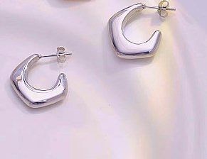 1 Pair Simple Style Classic Style C Shape Irregular Plating Stainless Steel  Ear Studs