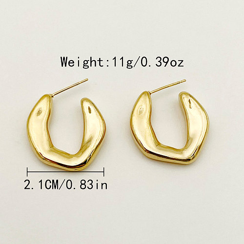 1 Pair Simple Style Solid Color Plating Stainless Steel  Gold Plated Ear Studs
