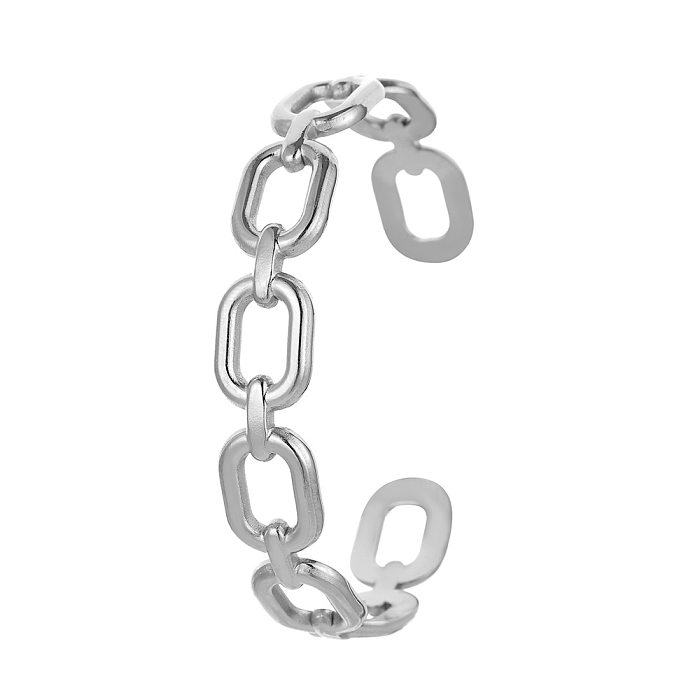 Bracelet plaqué acier au titane en forme de C à la mode, 1 pièce