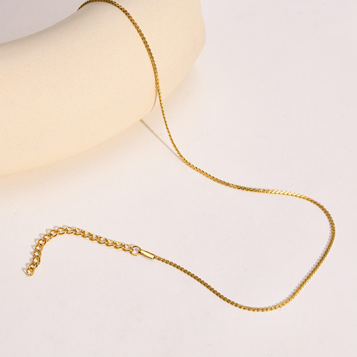Simple Style Solid Color Stainless Steel Plating Necklace 1 Piece