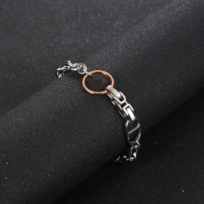 Titanium Steel Splicing Inter-color Bracelet Hip-hop Personality Jewelry Wholesale