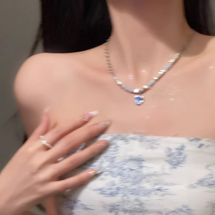 Cute Sweet Heart Shape Stainless Steel Pendant Necklace