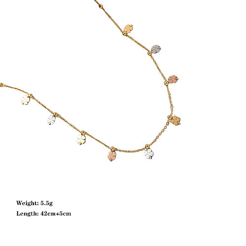 Lady Flower Stainless Steel Plating Necklace
